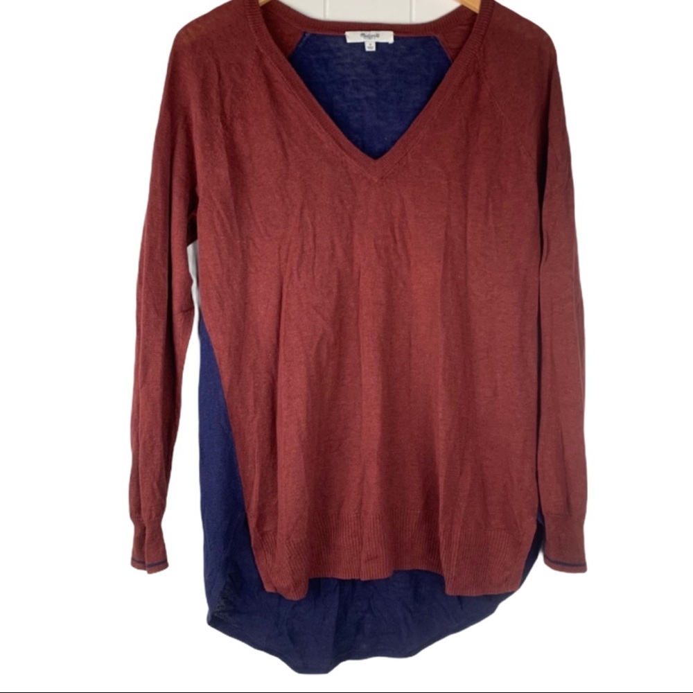 Madewell linen two toned lightweight soft sweater